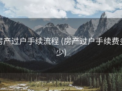 房产过户手续流程 (房产过户手续费多少)