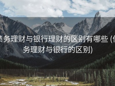债务理财与银行理财的区别有哪些 (债务理财与银行的区别)