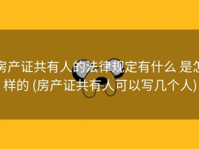 房产证共有人的法律规定有什么 是怎样的 (房产证共有人可以写几个人)
