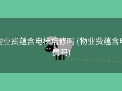 物业费蕴含电梯培修吗 (物业费蕴含电费吗)