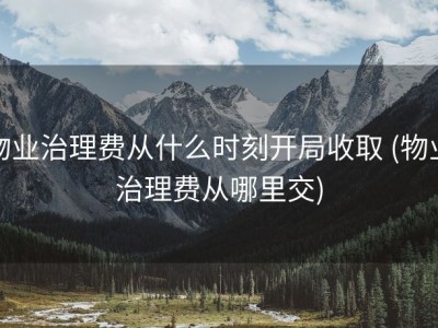 物业治理费从什么时刻开局收取 (物业治理费从哪里交)