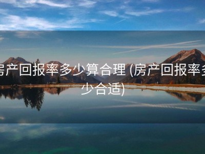 房产回报率多少算合理 (房产回报率多少合适)