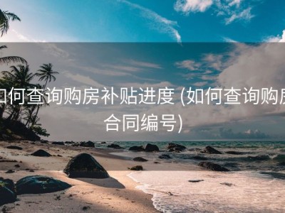 如何查询购房补贴进度 (如何查询购房合同编号)
