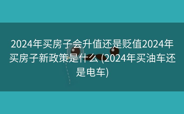 2024年买房子会升值还是贬值2024年买房子新政策是什么 (2024年买油车还是电车)