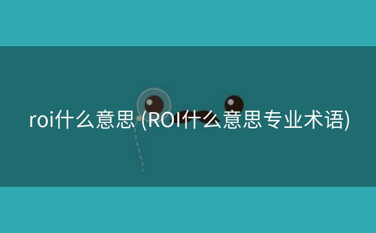 roi什么意思 (ROI什么意思专业术语)
