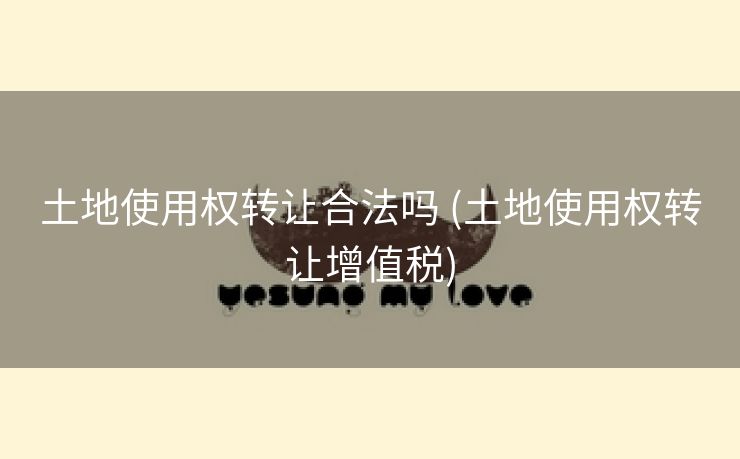 土地使用权转让合法吗 (土地使用权转让增值税)
