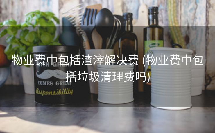 物业费中包括渣滓解决费 (物业费中包括垃圾清理费吗)