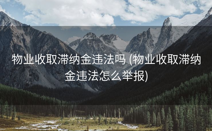 物业收取滞纳金违法吗 (物业收取滞纳金违法怎么举报)