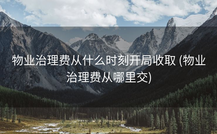 物业治理费从什么时刻开局收取 (物业治理费从哪里交)