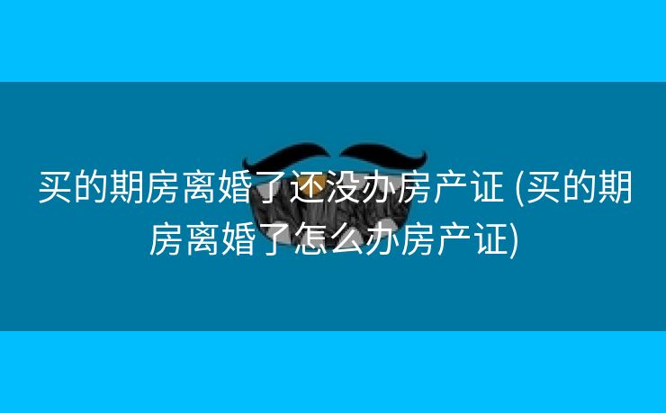 买的期房离婚了还没办房产证 (买的期房离婚了怎么办房产证)