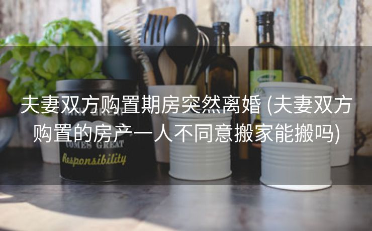 夫妻双方购置期房突然离婚 (夫妻双方购置的房产一人不同意搬家能搬吗)