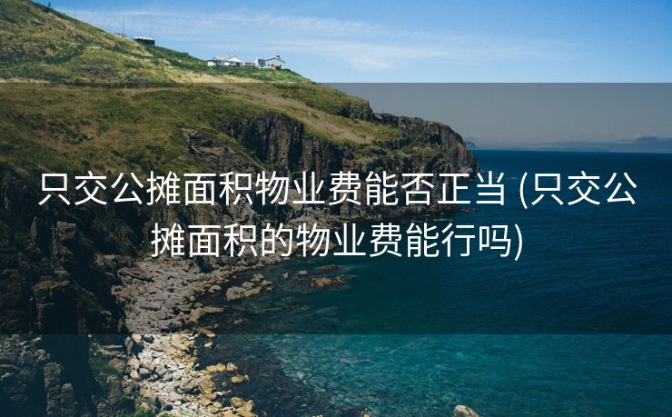 只交公摊面积物业费能否正当 (只交公摊面积的物业费能行吗)