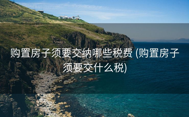 购置房子须要交纳哪些税费 (购置房子须要交什么税)