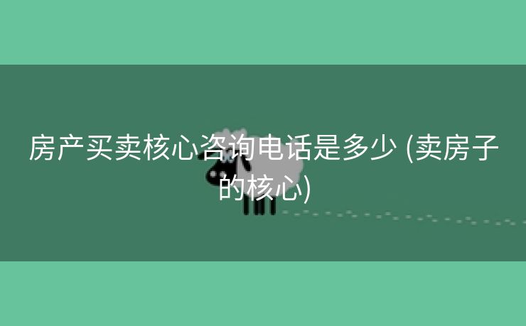 房产买卖核心咨询电话是多少 (卖房子的核心)