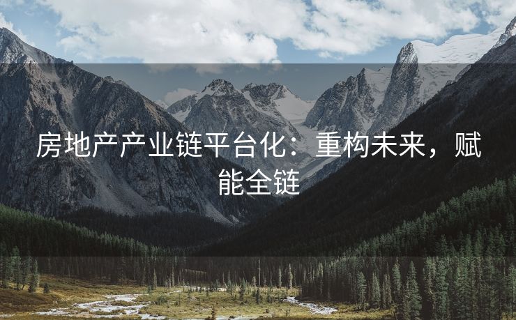房地产产业链平台化：重构未来，赋能全链
