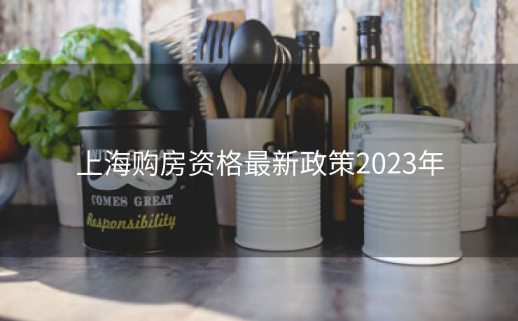 上海购房资格最新政策2023年