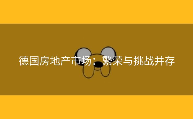 德国房地产市场：繁荣与挑战并存