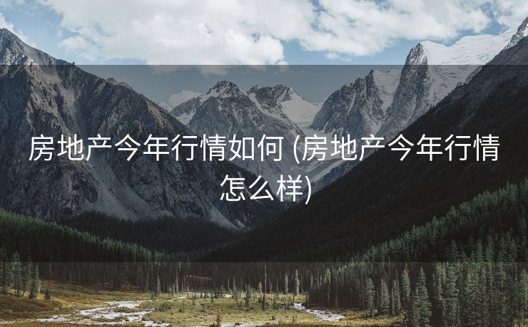 房地产今年行情如何 (房地产今年行情怎么样)