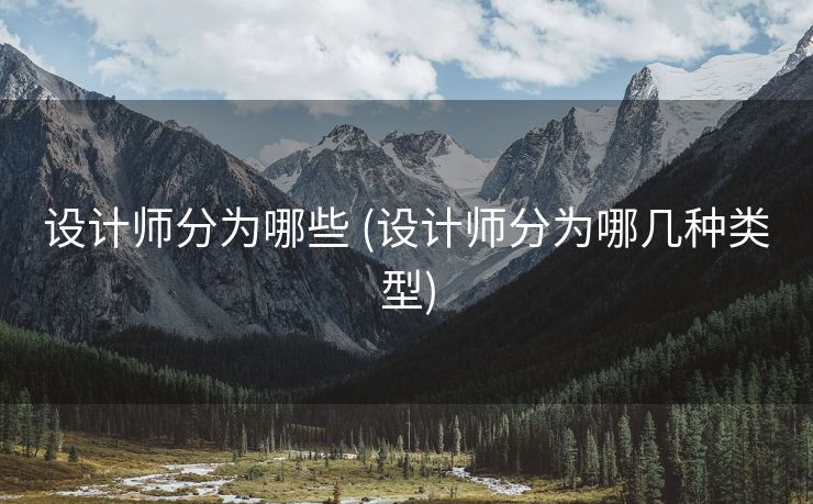 设计师分为哪些 (设计师分为哪几种类型)