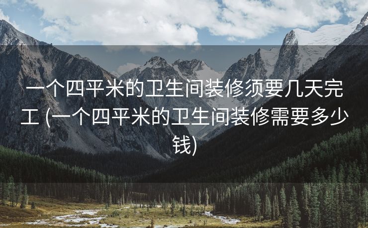 一个四平米的卫生间装修须要几天完工 (一个四平米的卫生间装修需要多少钱)