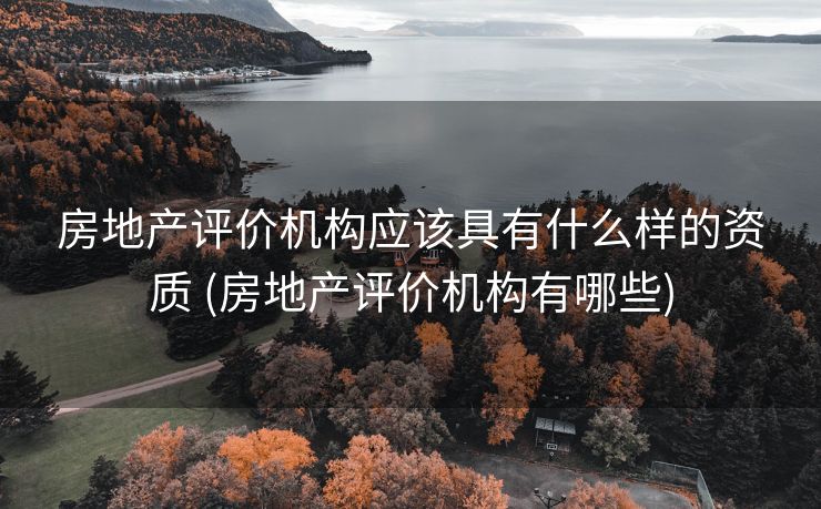 房地产评价机构应该具有什么样的资质 (房地产评价机构有哪些)