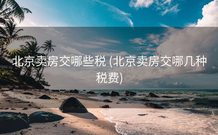 北京卖房交哪些税 (北京卖房交哪几种税费)