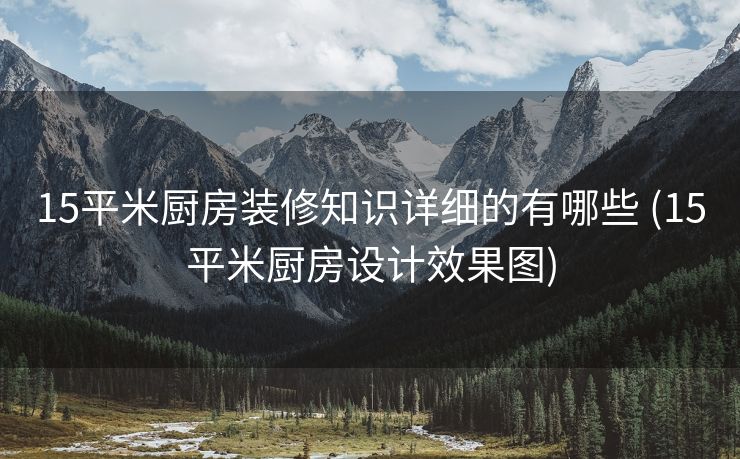 15平米厨房装修知识详细的有哪些 (15平米厨房设计效果图)