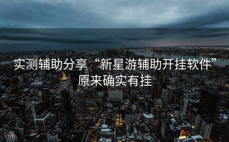 实测辅助分享“新星游辅助开挂软件”原来确实有挂