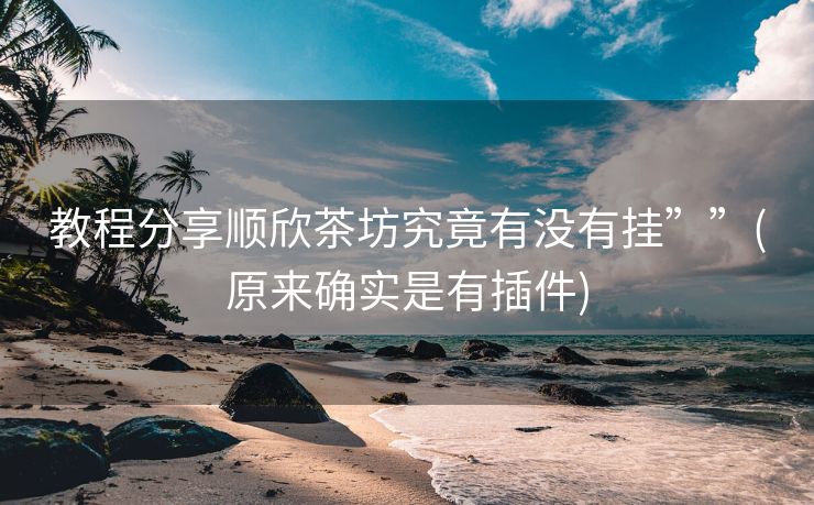 教程分享顺欣茶坊究竟有没有挂””(原来确实是有插件)