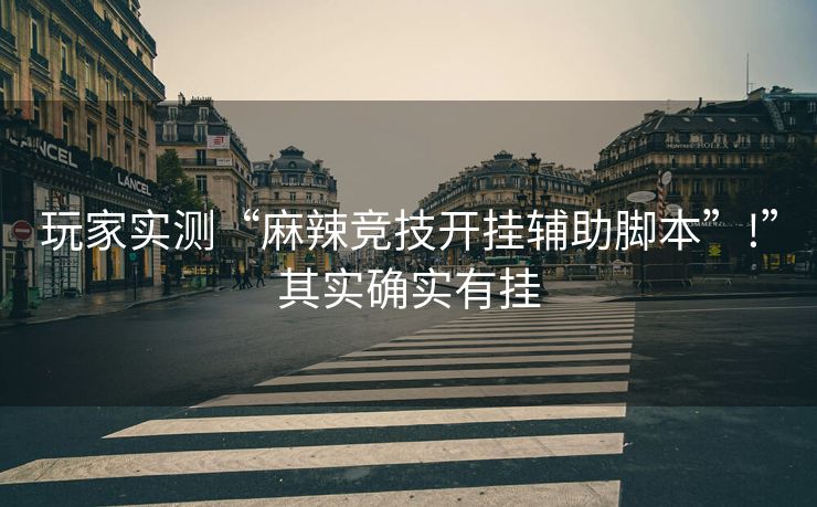 玩家实测“麻辣竞技开挂辅助脚本”!”其实确实有挂