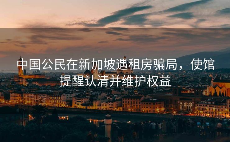 中国公民在新加坡遇租房骗局，使馆提醒认清并维护权益